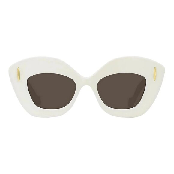 NEW LOEWE SUNGLASSES WOMEN CAT EYE IVORY EYEWEAR LOEWE LW40127I 25E